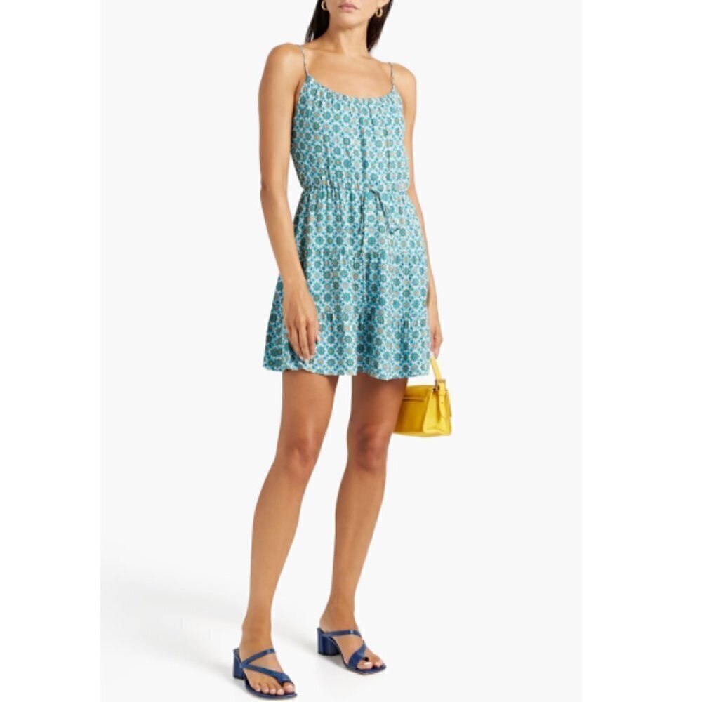 Alice + Olivia 'Cheyla' Geo-Print Mini-Dress, Turquoise Multi